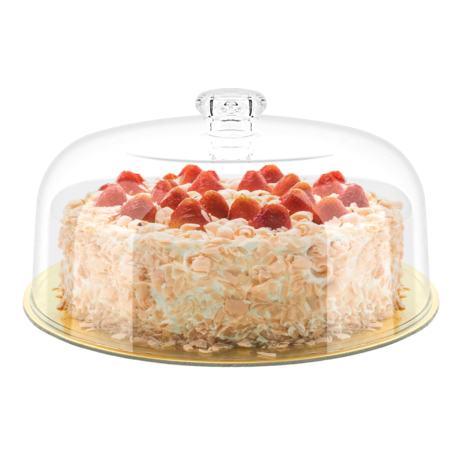 Clear Cake Dome Cover 11 Inch, Acrylic Round Cake Stand Cover, Pastry Display Cloche for Food Plastic, Cake Cover Lid for Cake Stand Cake Plate Display Serving Platter Cake Stand Plates Transparent