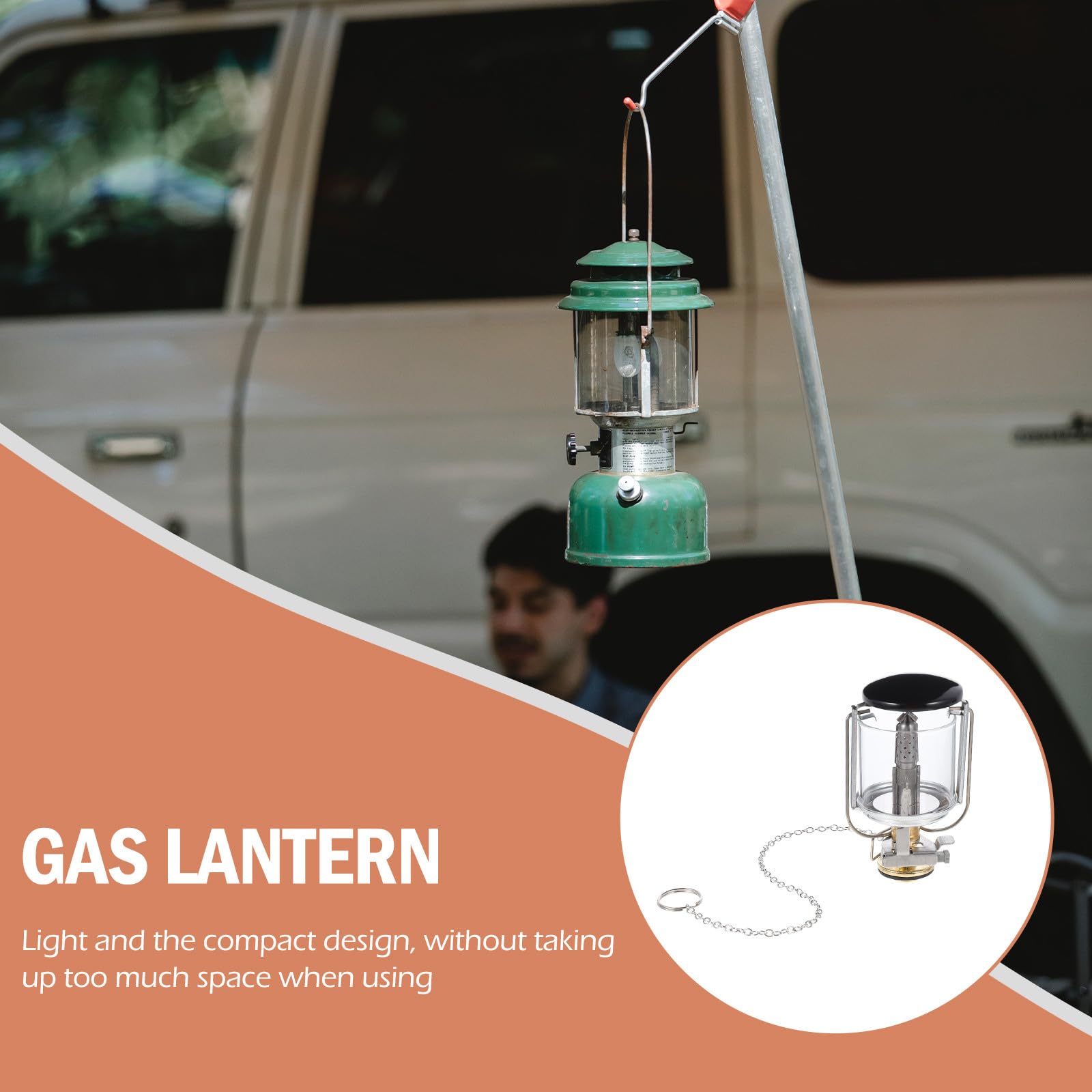 Lanterne à Gaz de Camping Légère et Portable, Lampe à Propane pour Tente Extérieure, Éclairage de Camping D'appoint, pour Randonnée et Activités Plein Air, 1 Pièce