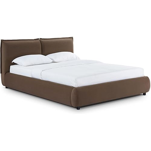 Tov Furniture Mel Brown Faux Mohair Queen Bed