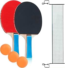 Kit Ping Pong Com 2 Raquete 3 Bolas E Rede Tênis De Mesa
