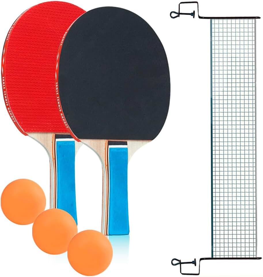 Kit Ping Pong Com 2 Raquete 3 Bolas E Rede Tênis De Mesa