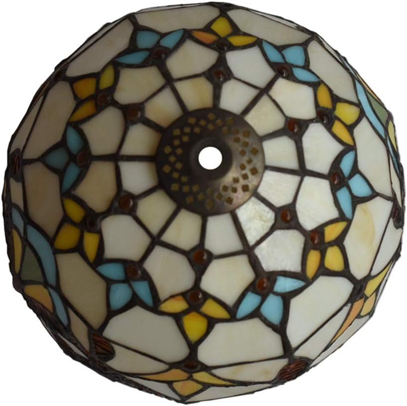 Super Sale 🛒 Tiffany Style Lamps Baroque Small Table Desk Light 15 Inches Tall Stained Glass 8 Inches Wide Lamp Shade Vintage Victorian Accent Lamp for Living Bedside Coffee Room College Dorm