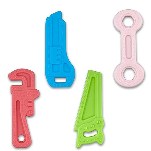 Juguetes de dentición para bebés, mordedores de silicona para bebés, sin BPA, adecuados para bebés mayores de 3 meses, juguetes mordedores molares
