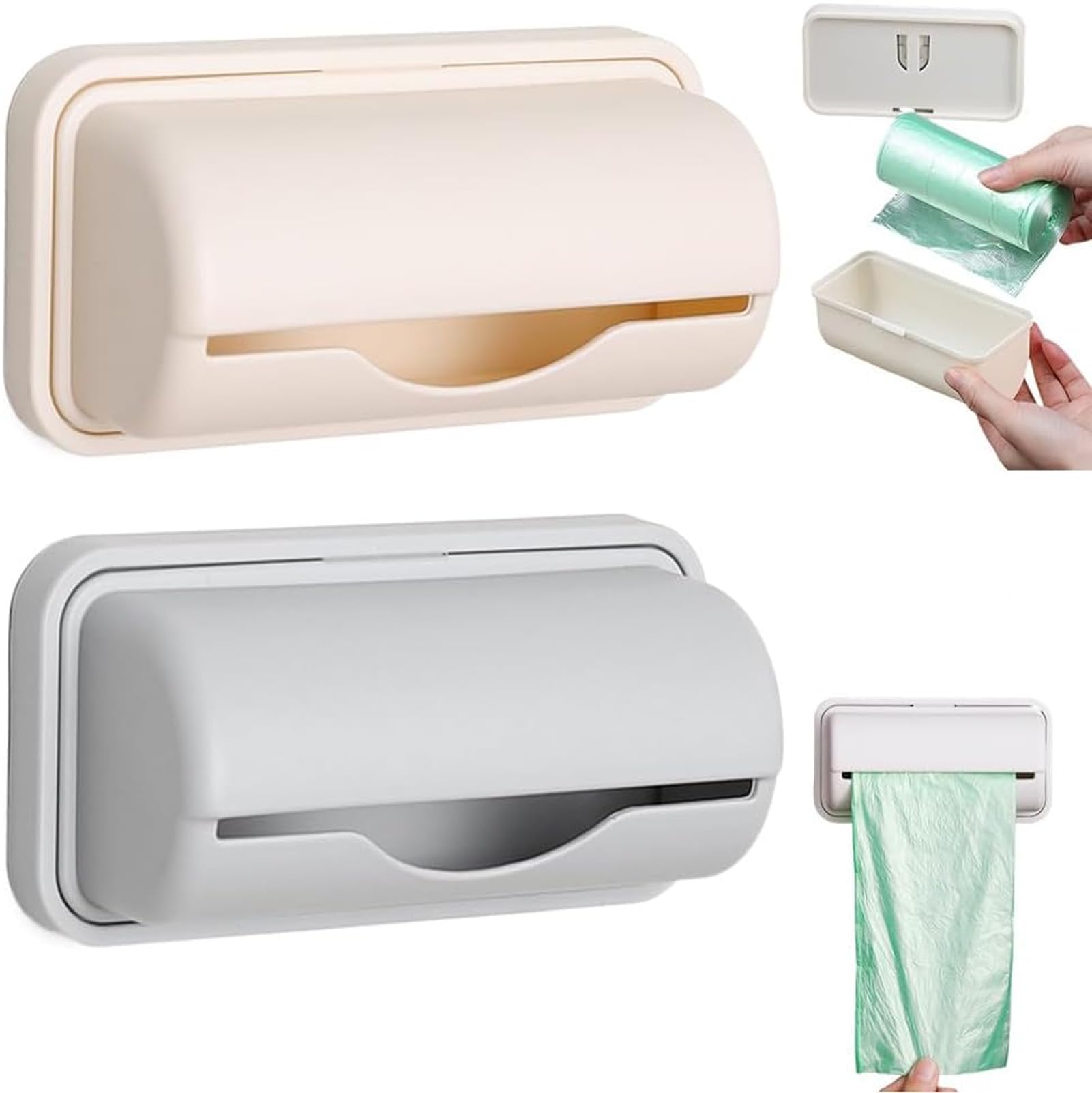 Trash Can Liner Dispenser, 2025 Upgrade Small Bin Liner Kit, Trash Bag Dispenser for Bottom of Can, Kitchen Bathroom Toilet Storage Organization (