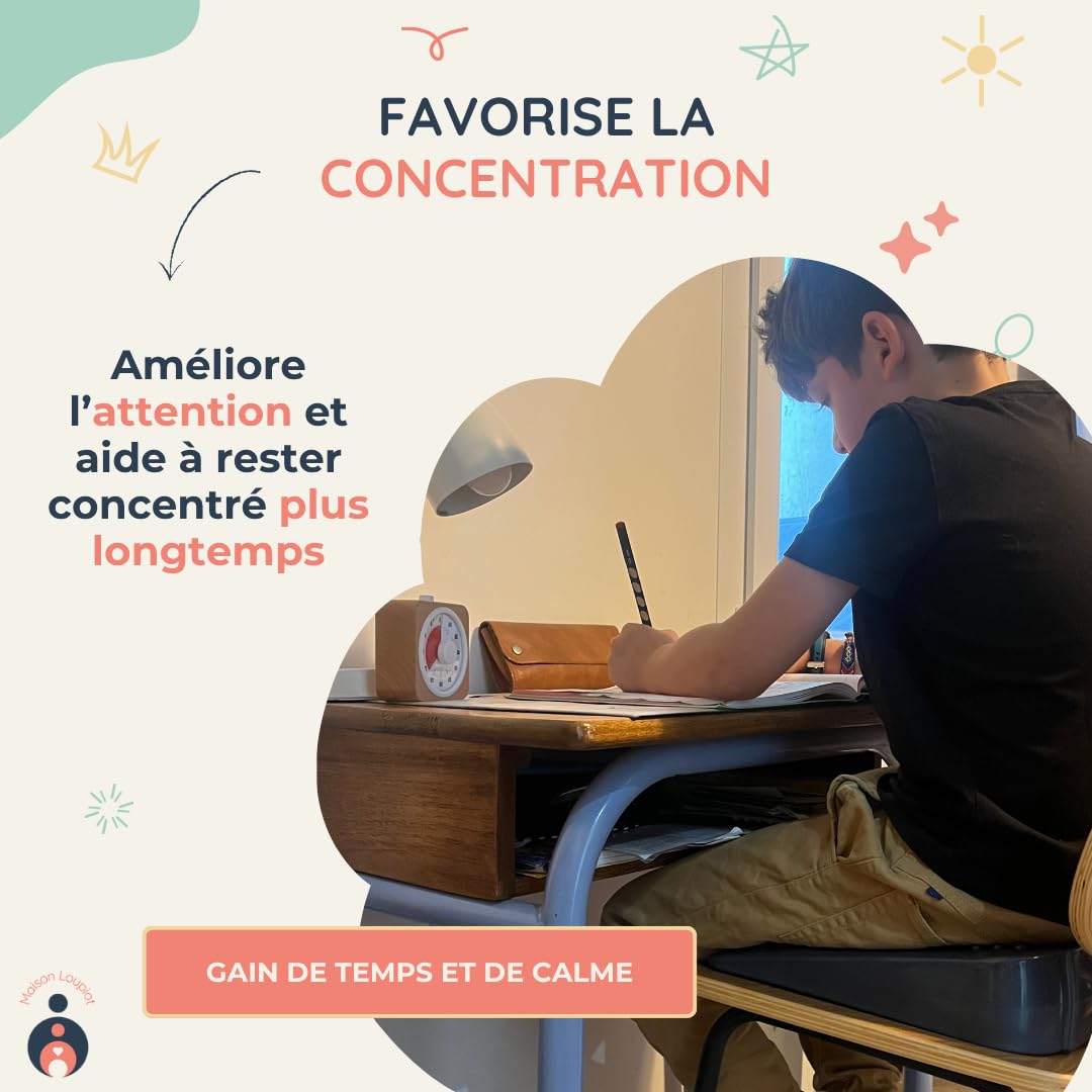 Kit Équilibre Enfant | Coussin Gonflable de Concentration + Élastique de Chaise + Pompe | Aide TDAH, Posture, Gestion de l’Agitation et Attention (dès 3 Ans)