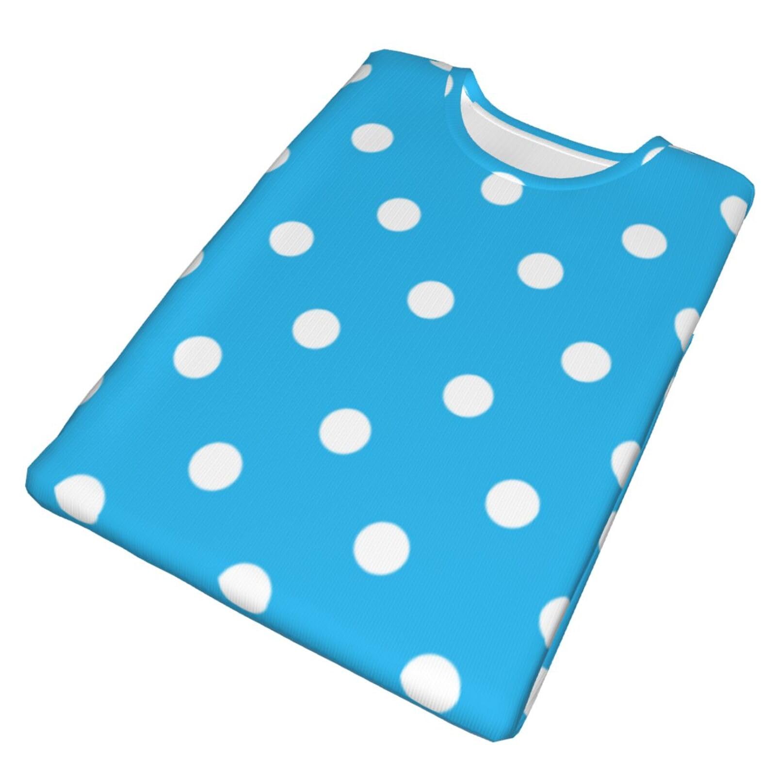 Amazon.co.jp: Tシャツ メンズ 水玉柄 ドット ブルー 半袖 トップス 春