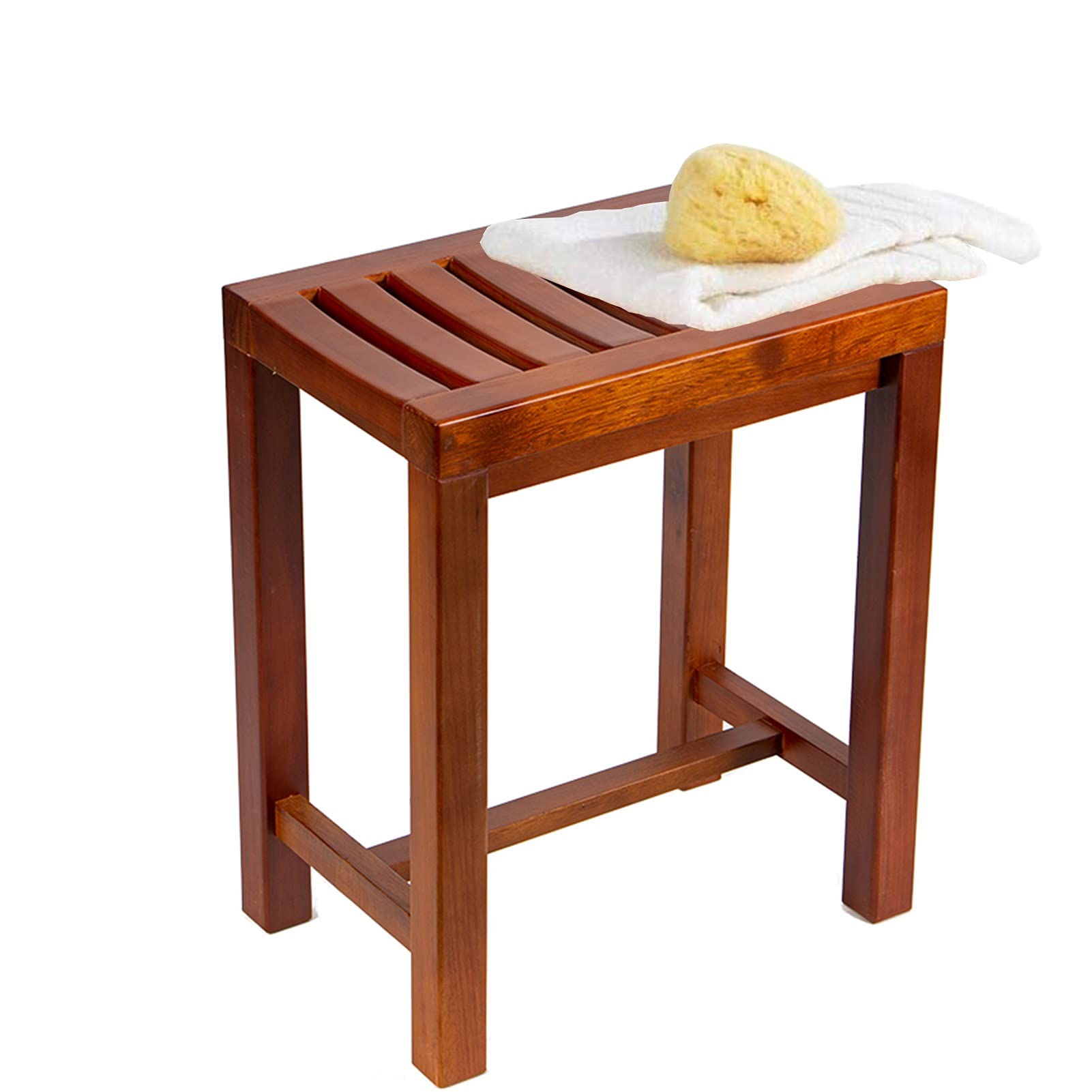 TBLOTYD Shower Stools Long Wooden Spa Bathtub Seat | Waterproof Bathing Chairs for Elderly Disabled | Multi-Function Pedal Stool for Kitchen Living Room Bathroom