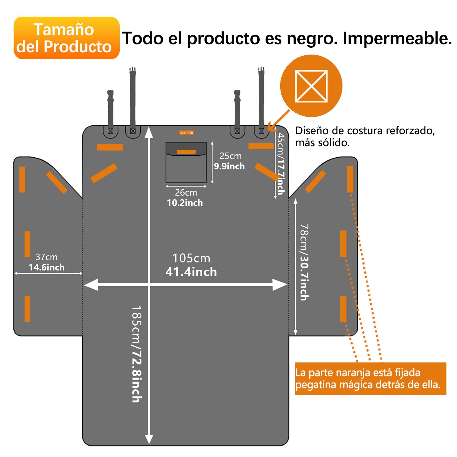 Alfheim Funda para Maletero de Coche para Perros - Protector de Asiento Antideslizante Impermeable para Mascotas - Se Adapta a vehículos utilitarios Deportivos medianos y pequeños, Negro