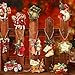 Geelin 24 Pcs Vintage Christmas Ornaments Wooden Victorian Christmas Decorations for Tree Santa Claus Candy Cane Wood Cutout Xmas Decor for Tree Home