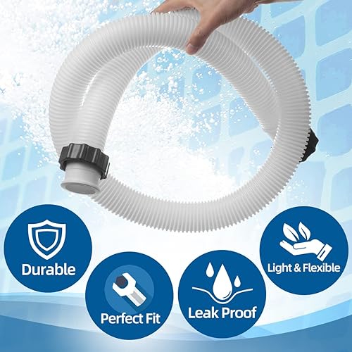 Miniatura 6 de Manguera de bomba de piscina de 1.5 pulgadas para bombas de filtro de arena Intex y sistemas de agua salada, manguera de filtro de piscina 29060E