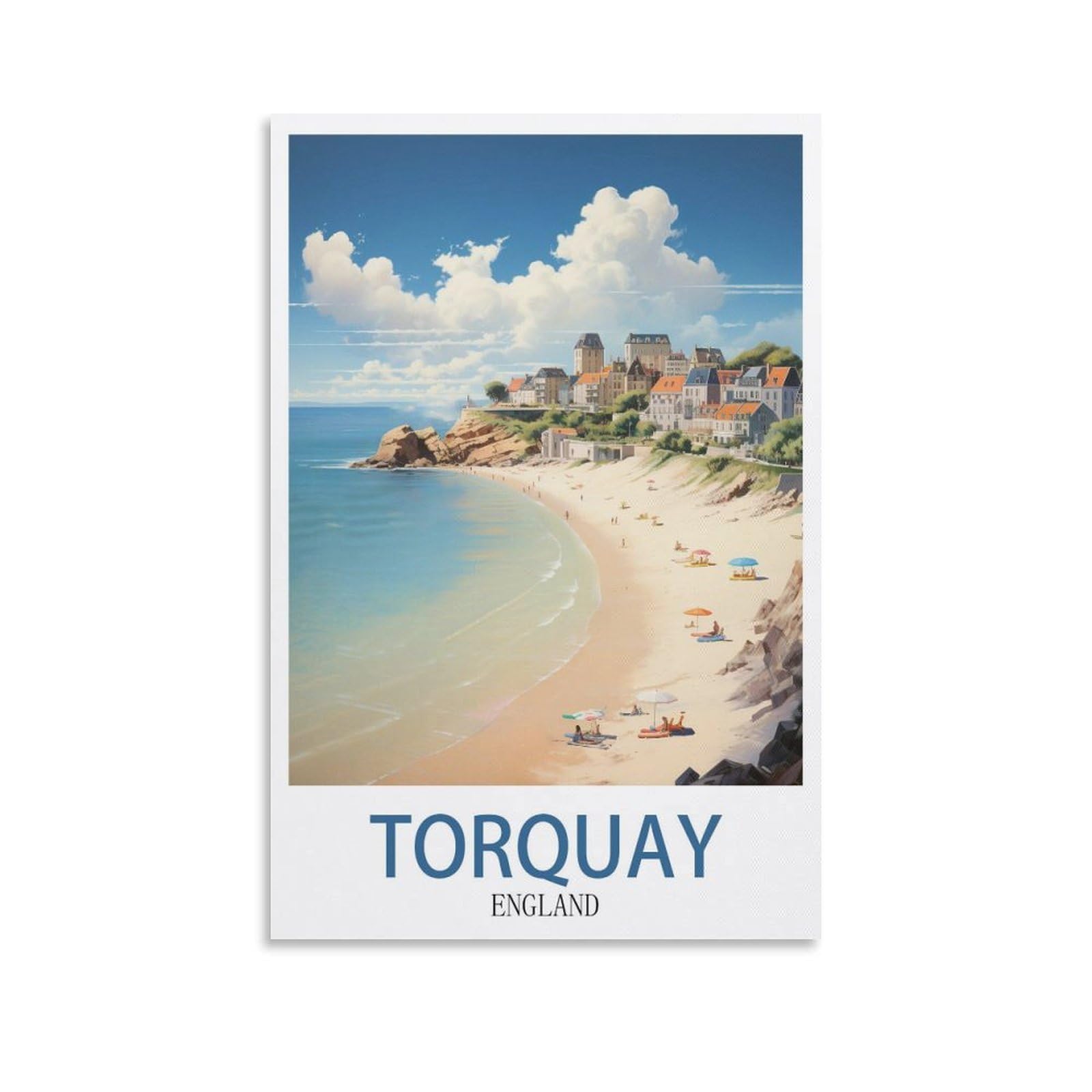EZMLFA 5D Diamond Painting Kits for Adults,Torquay Beach,Diamond Painting,Landscape Gem Art Kits Adult and Crafts Home Decor 50x60cm