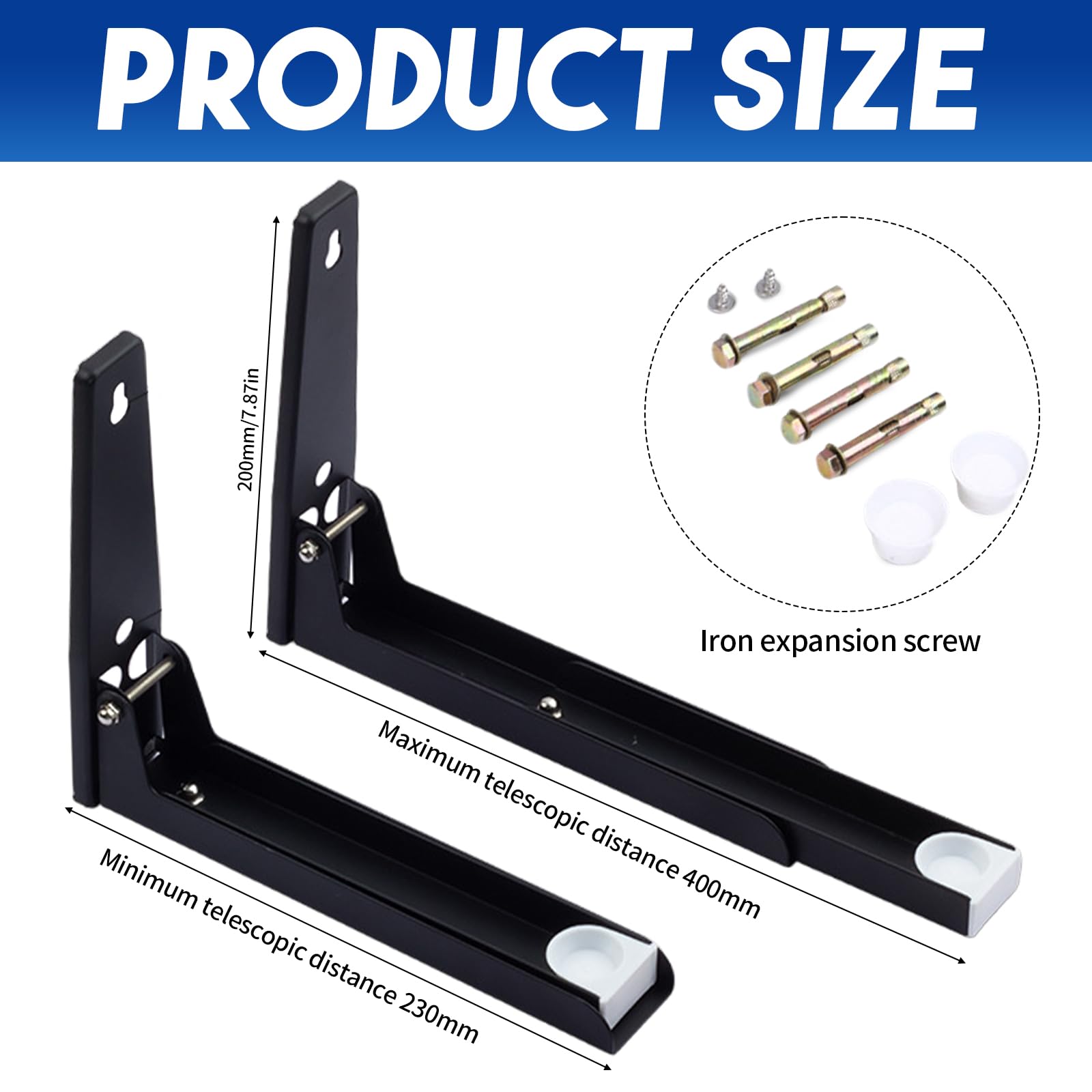 2 PCS Universal Microwave Shelf Wall Mounted - Image 2