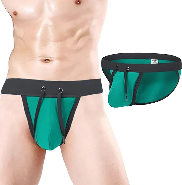 MUEBAIRES Mens Bikini Swimwear Low Rise Bikini Swimsuit with Pouch