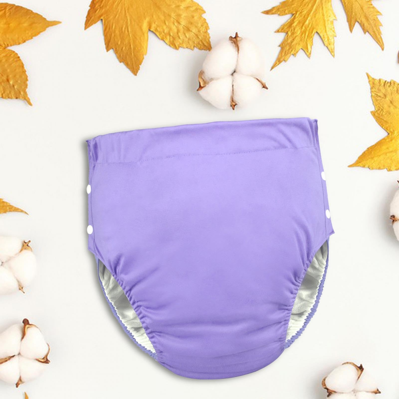 Couche Adulte, Couche-Culotte En Tissu Lavable pour Adulte, Couche Adulte Femme, Housse de Protection, Séchage Rapide, Robuste, Couche Réglable Respirante Réutilisable pour Les Personnes âgées, violet
