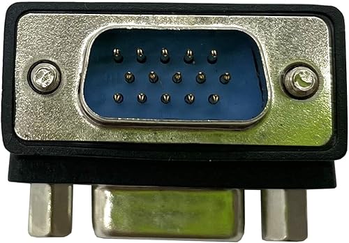 Miniatura 5 de Conector cambiador de acoplador VGA de 15 pines de 90 grados, adaptador de cable VGA macho a hembra de 15 pines adecuado para monitor LCD TV