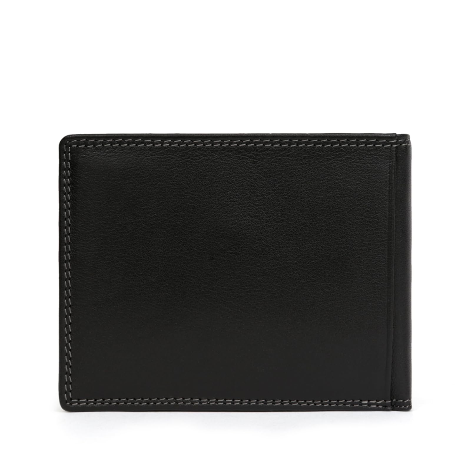 Hexagona - Portefeuille Italien 2 Volets Stop RFID - Compatible Cartes de crédit et CNI - pour Homme - Collection Sensation - Noir - en Cuir