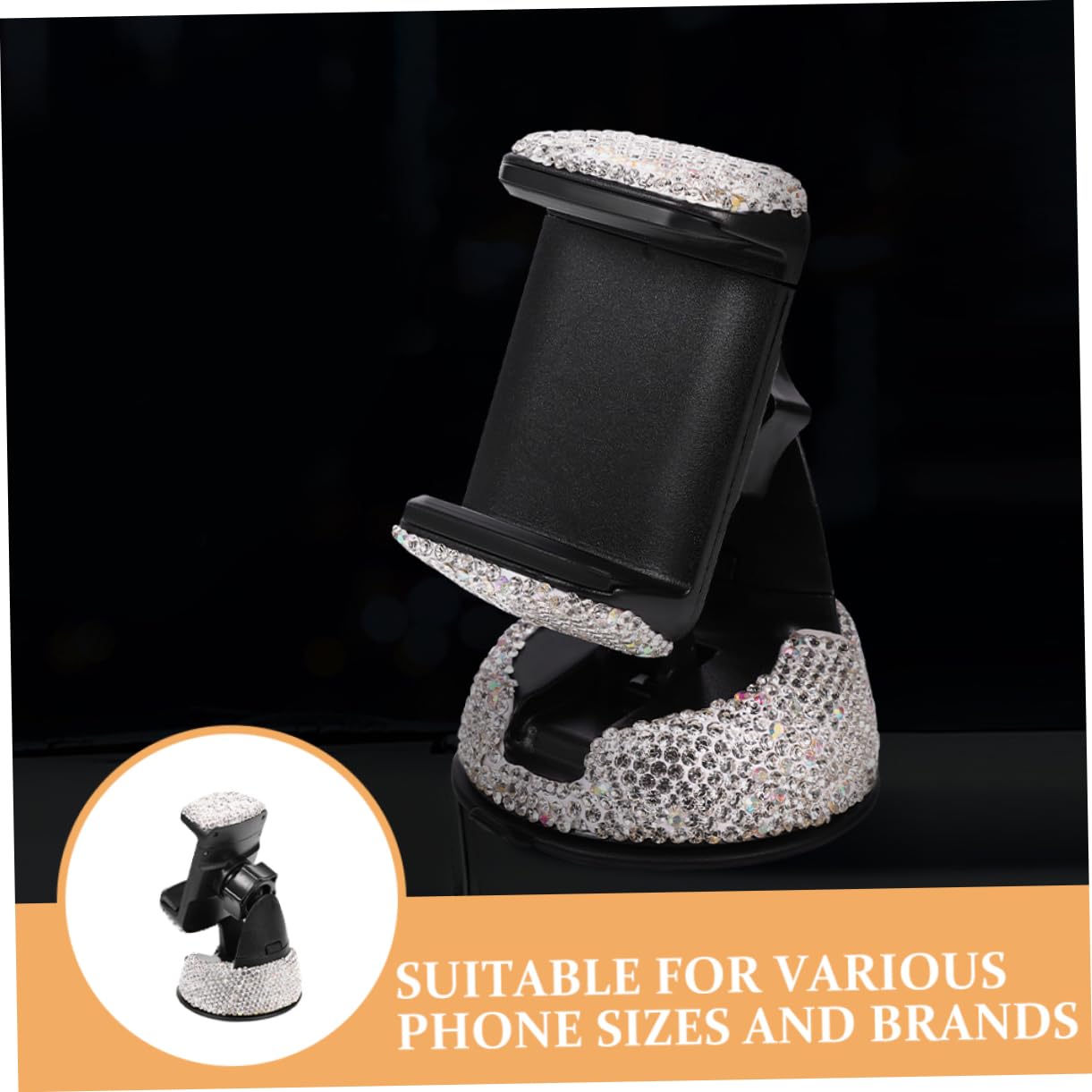 2pezzi Supporto Per Telefono Da Auto Supporto Ventola e Cruscotto Design Elegante Con Strass Compatibile Con Smartphone Accessorio Carino e Pratico Per La Navigazione Chiamate