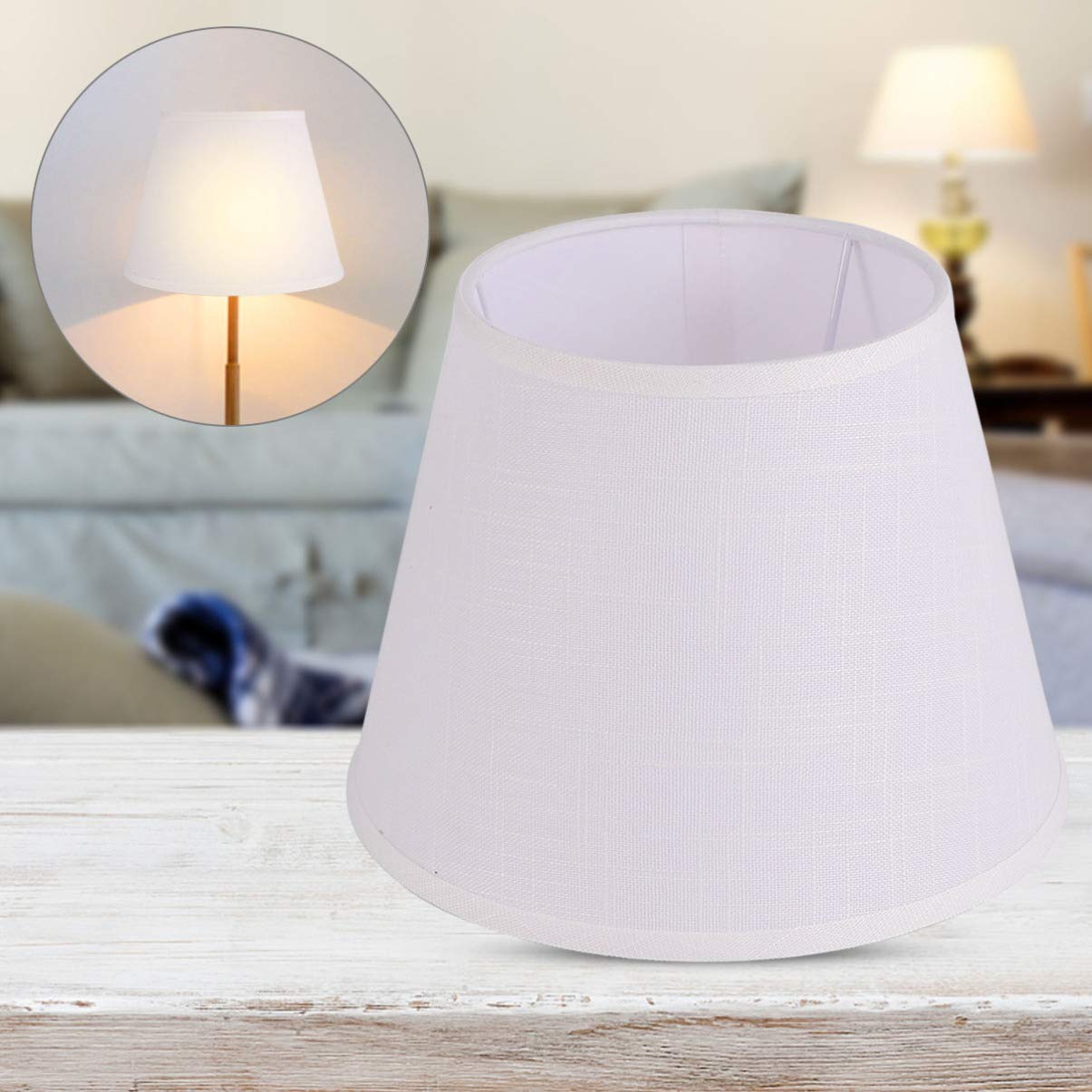 Abat-Jour en Lin Naturel Gros Abat-Jour Lamfabric Gros pour Lampe de Table Et Lampadaire
