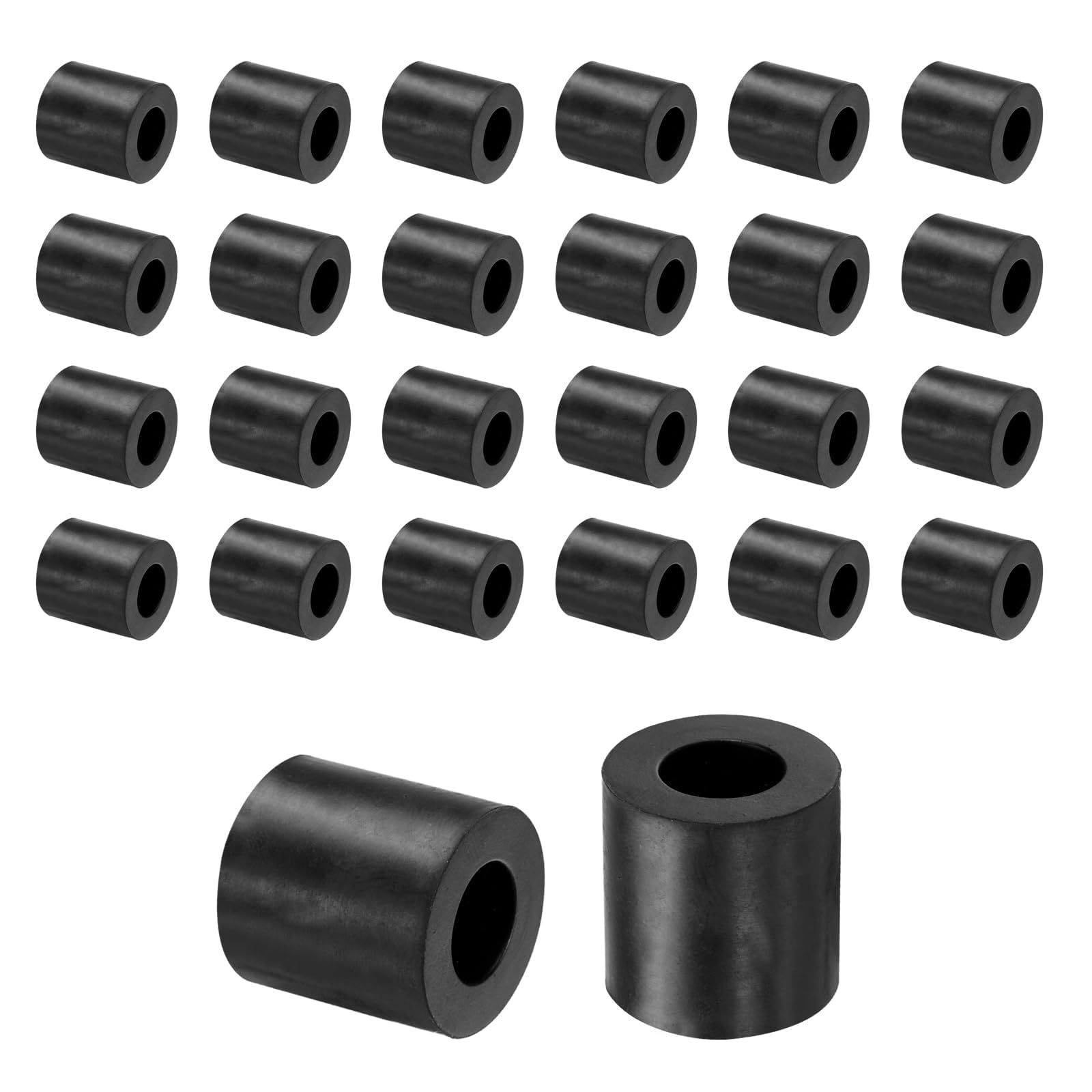 Unifizz 36PCS Rubber Spacers 20mm OD 10mm ID 20mm Height Round Anti Vibration Spacer Rubber Bushing Grommets Thick Rubber Washers for Home Car Accessories
