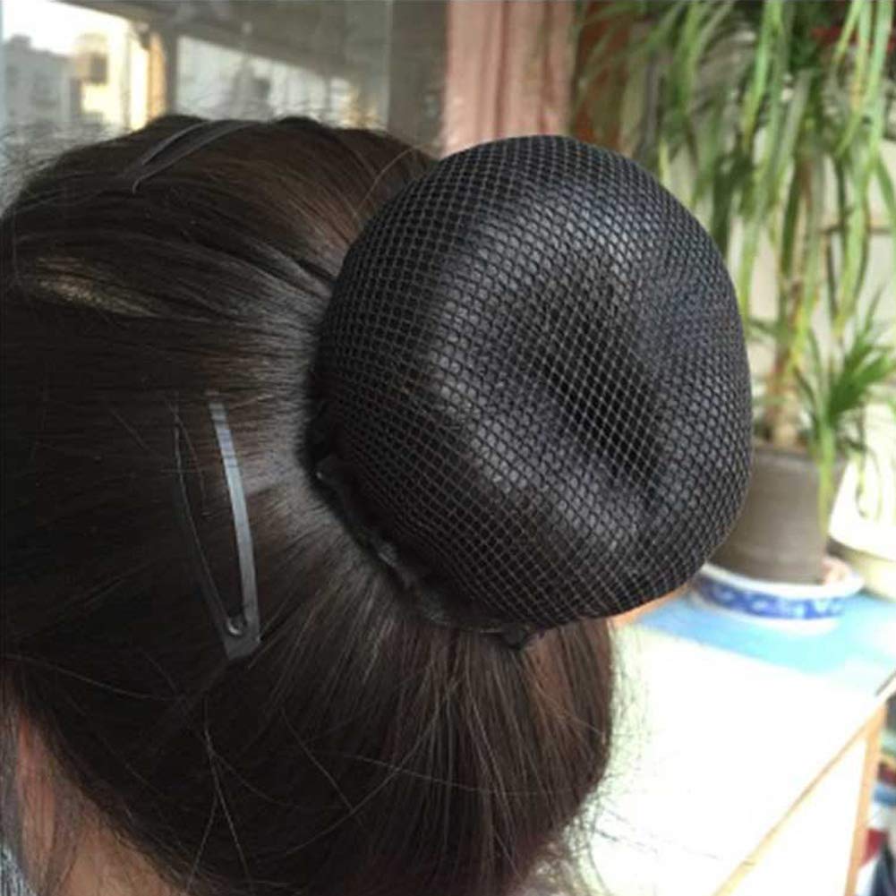 8Pcs Reusable Bun Hair Nets Elastic Flower Edge Hairnet for Ballet Bun Cover Dance Skating Gymnastics Performance Dancers Hair Accessories, Black image 4