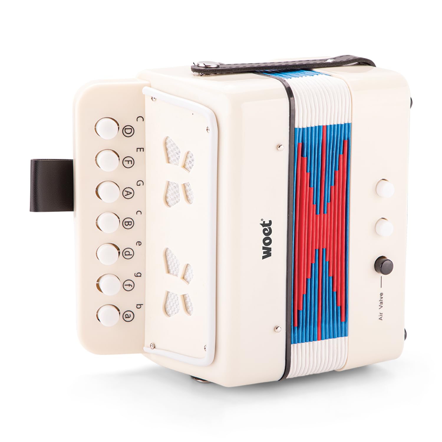 Woet® Accordéon Jouet Blanc pour Enfants, Instrument de Musique avec Livret de Chansons et 8 Chansons, Jouet Éducatif Débutant, Développement Musical, À Partir de 3 Ans