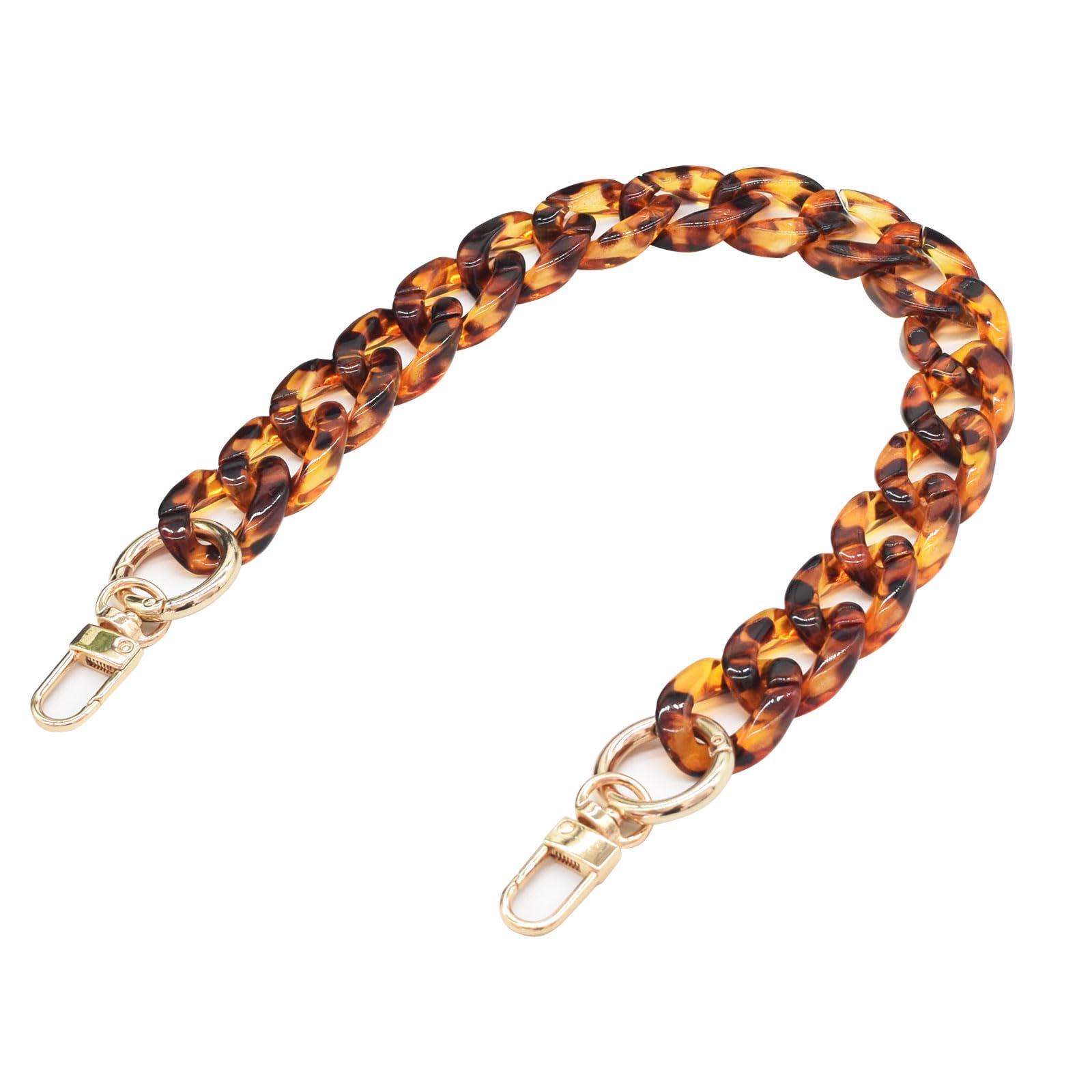 Purse Chain Strap Bag Chain for Handbags Replacement Shoulder Straps Purse Handles Extender Charms, Acrylic Leopard Print 16"-image-19