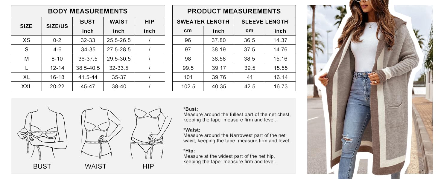 chouyatou Women's Color Block Vertical Striped Open Front Oversized Hooded Long Cardigan Sweaters with Pockets: Medium Mint Green