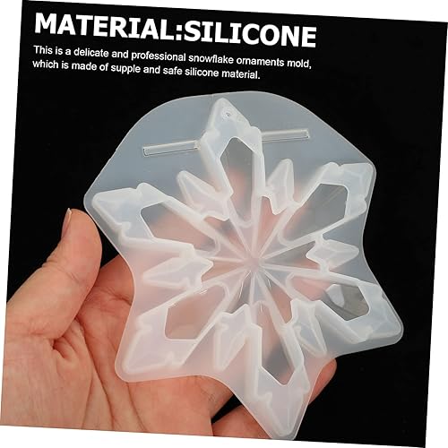 Miniatura 9 de ABOOFAN Moldes de silicona para copos de nieve, 4 moldes de resina para moldes de resina para decoración de mano, copo de nieve, colgante de
