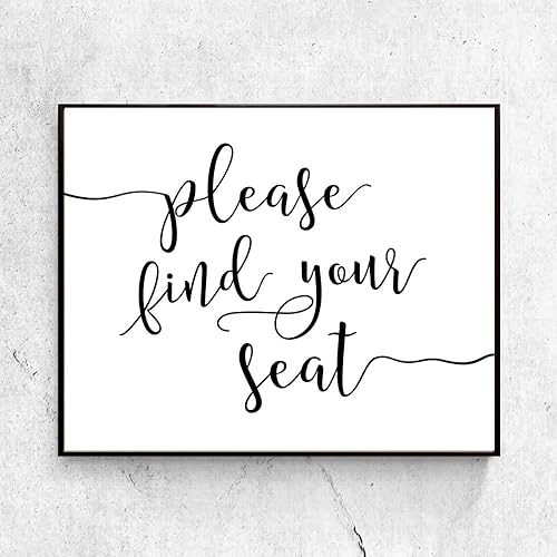 Miniatura 3 de Letrero de boda con texto en inglés "Please Find Your Seat", letrero de boda, letrero de asiento de boda, letrero de recepción de boda, letrero