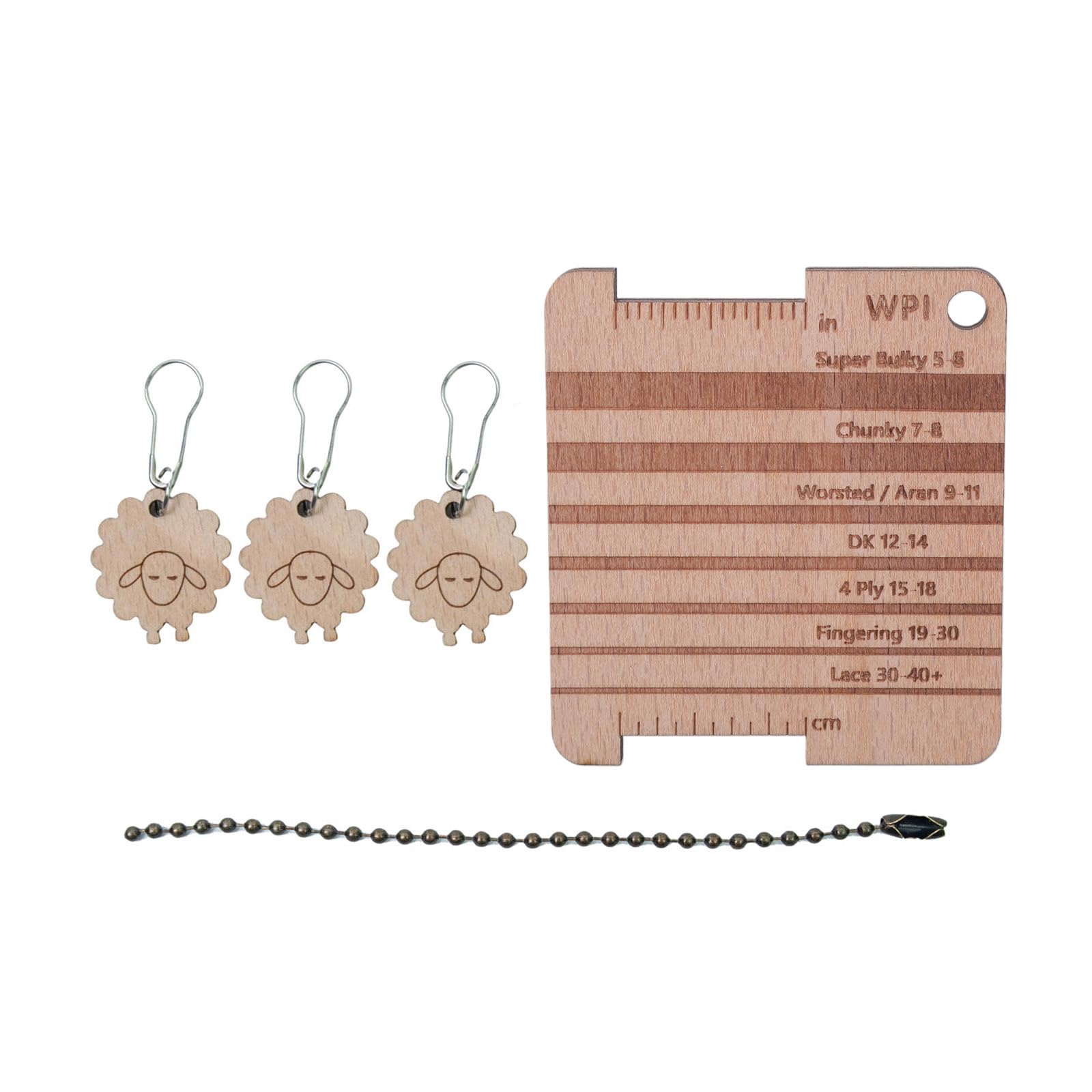 Tsophreniq Wood Knitting Ruler Set for Accurate Measurements Wood Needle Gauge Yarn Gauge Accessories Yarn Measuring Tool