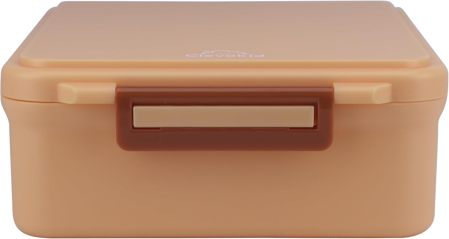 Bento Mega Lunch Box, carrying handle – 4 No-Mix Compartments | Microwave & Dishwasher Safe | for Adult, Preschool, School 1600ML, OZ (Orange Light Peach)