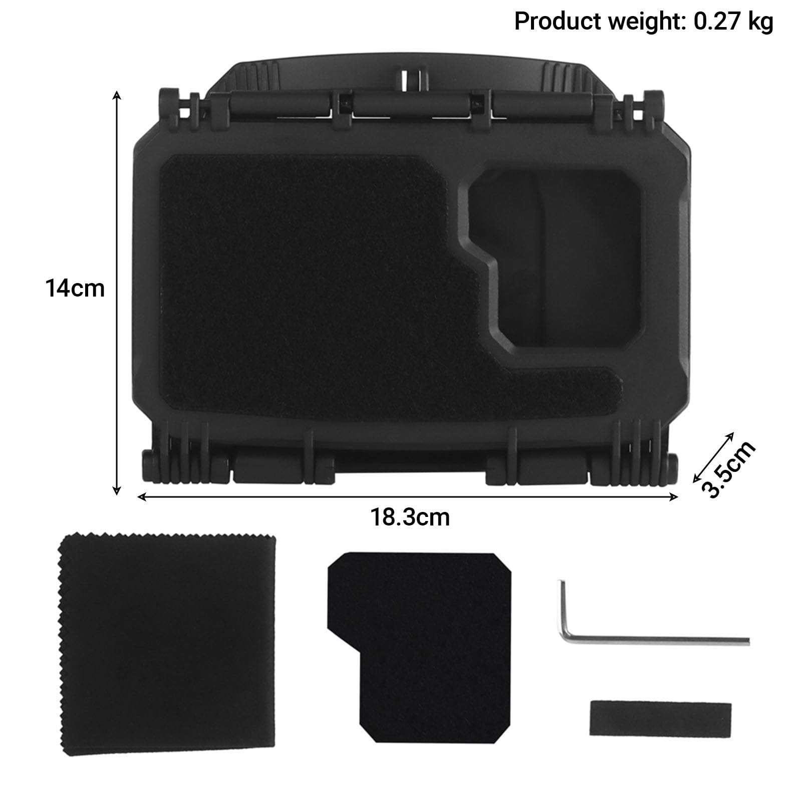 Boîte Admin Téléphone Molle pour Chest Rig, Étui Rigide avec Fenêtre & Couvercle Amovible, Angle Réglable, Compatible Smartphones, pour Airsoft/Outdoor