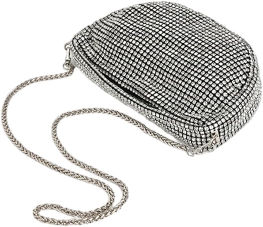 UMREN Bling Full Glitter Knotted Handbag for Women Crystal Rhinestone Hobo Dumpling Bag Diamond Evening Clutch Crossbody Bag - Image 6