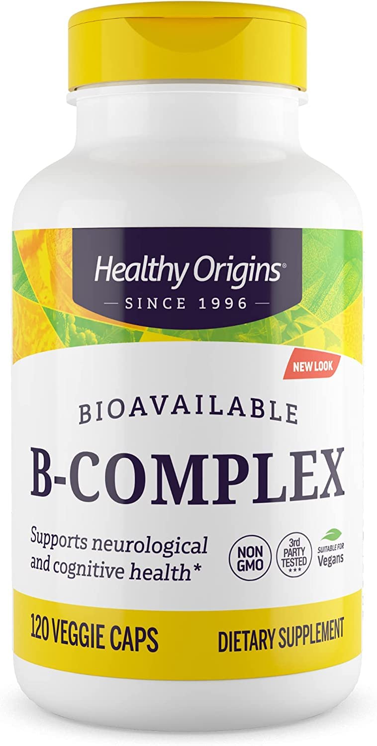 Healthy OriginsB-Complex - Coenzymated B - Supports Brain Health - Vitamin B Complex for Men & Women - Gluten-Free Supplement - 120 Veggie Capsules