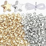 【Zuverlässiges Material】: Diese Silber-Gold-Stern-Abstandshalter-Perlen für die Herstellung von Schmuckarmbändern sind hauptsächlich aus hochwertigem CCB, nicht leicht zu brechen oder zu verblassen, Trommel mit symmetrischer Gold- und Silberfarbe überzogen, sehen glänzend und auffällig aus und machen Ihren Schmuck attraktiver.