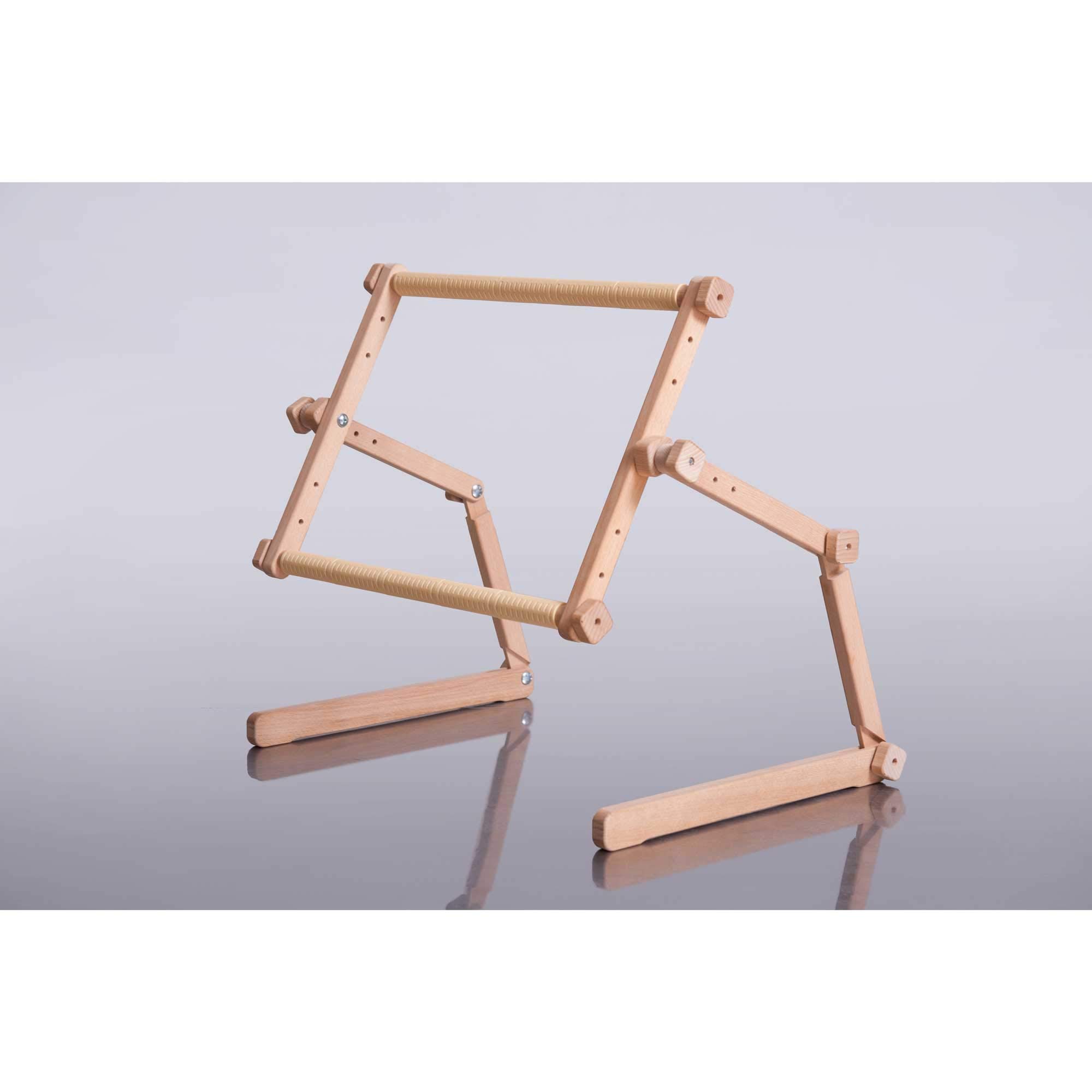 Supporto da ricamo per tavolo e divano"Rhein" con o senza cornice per ricamo, regolabile, legno, marrone, 40x56 cm