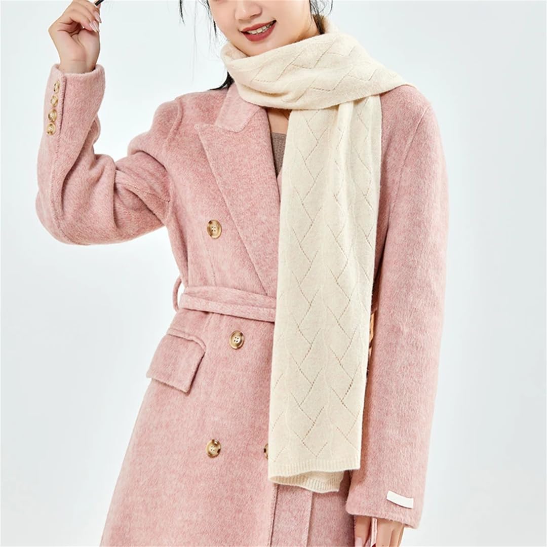 Lana Lavorato A Maglia Lungo Shalw Per Le Donne Inverno Morbido Caldo Cashmere Pashmina Bandana Sciarpe Avvolge Solido Hijab
