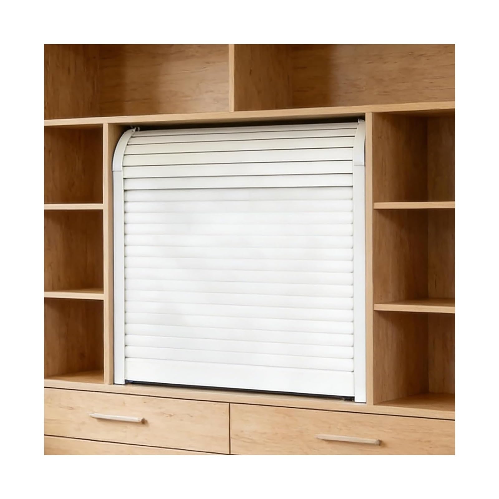 Accordion Folding Door Kit, Retractable Tambour Door Kit, ABS, Multiple Sizes(36x24in/91x61cm)