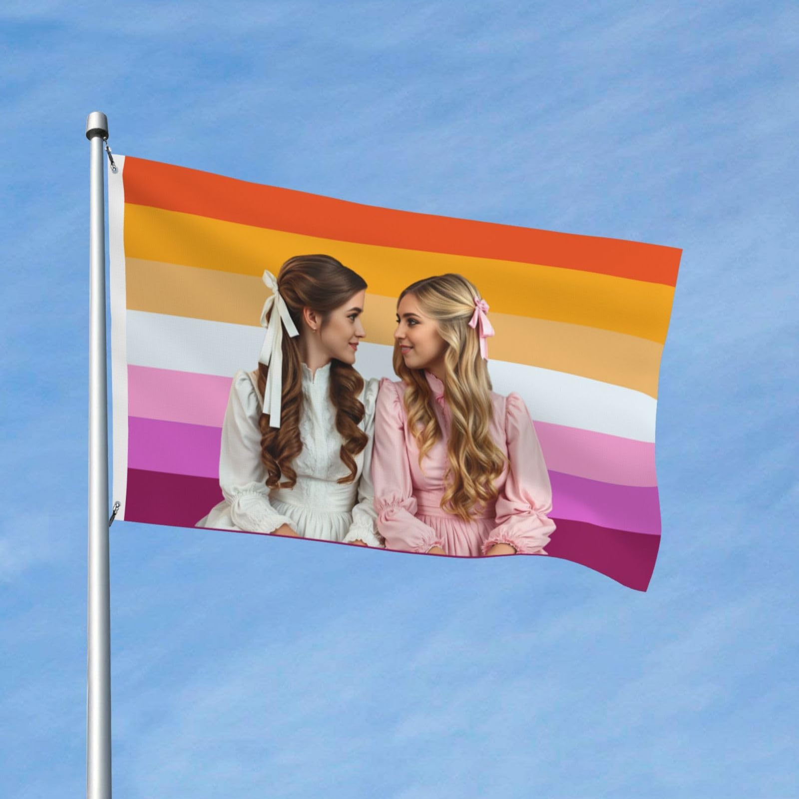 AZ FLAG Lesbian Pride-vlag – Rijzende Zon – 45x30 Cm – Marinekwaliteit, Mesh Met Plastic Ringen – Voor Boot En Buiten