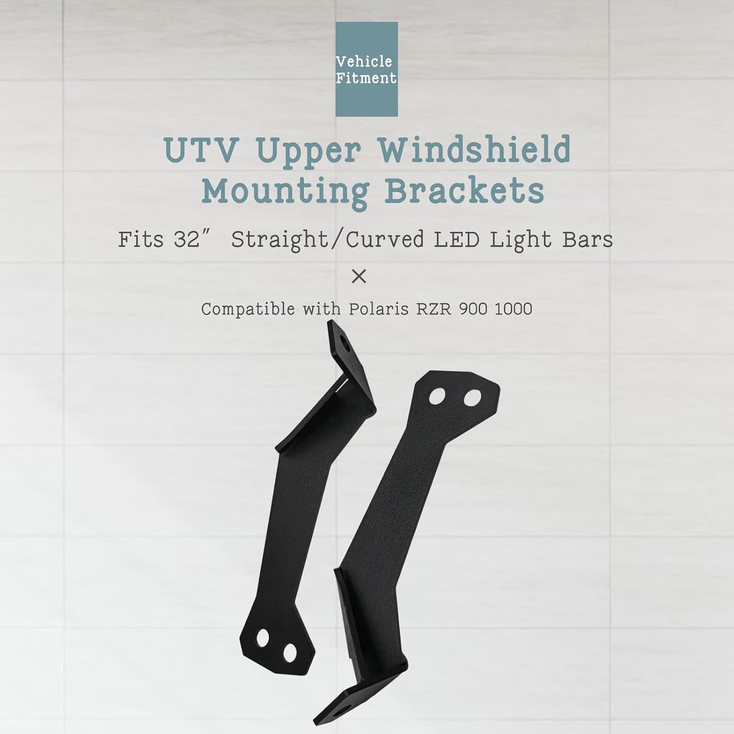 UTV Upper Windshield Mounting Brackets,Fits 32” Straight/Curved LED Light Bars,Compatible with Polaris RZR 900 1000
