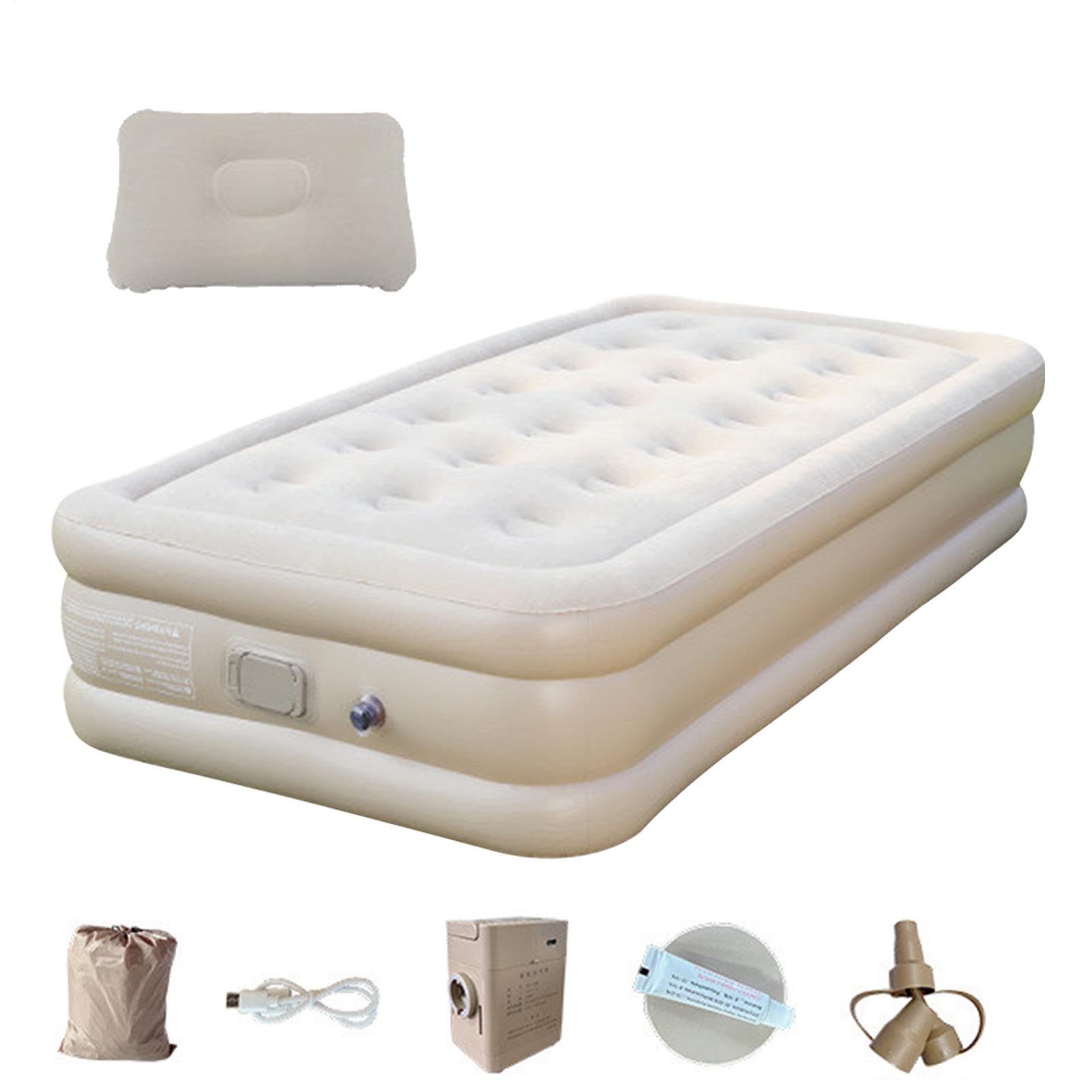 Mattress gonflable de camping, matelas aérienne de camping pour tentes,Matelas de camping épaissi le lit double de camp d'auto-inflation | Tapis de luxe avec une pompe intégrée pour l'extérieur et les