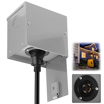 Wayona 30 Amp Generator Power Inlet Box, NEMA L14-30P 3R Generator Box for 4-Prong Cord,125/250V, 7500W Weatherproof Outdoor Outlet Receptacle, Large Space, ETL Listed, Ready for Backup Emergency Use