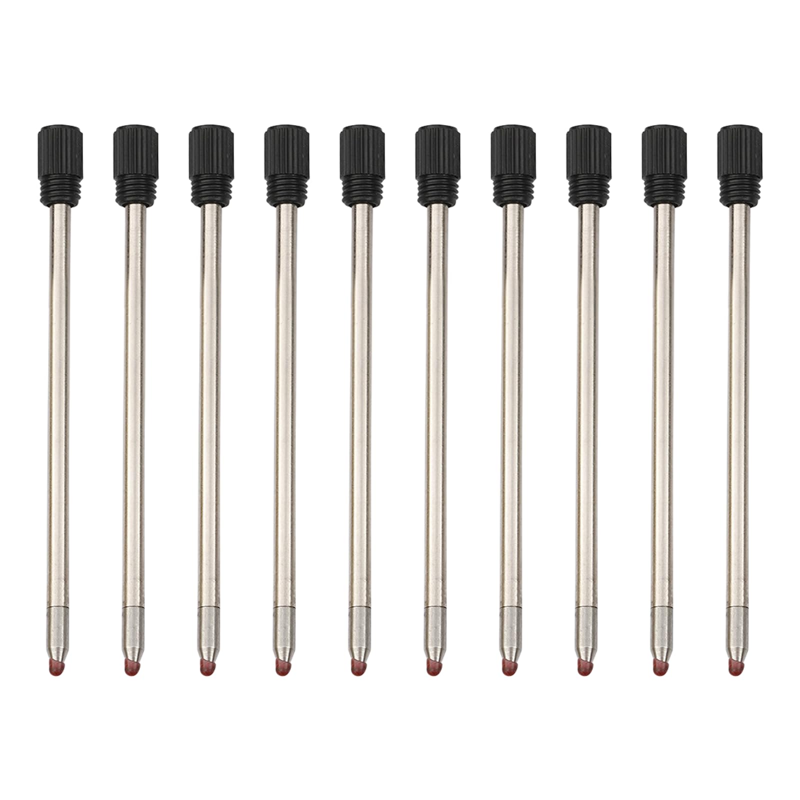 10PCS Metal Ballpoint Pen Refills, Pen Refills Black Ballpoint with 0.5mm Medium Tip, Length 7cm