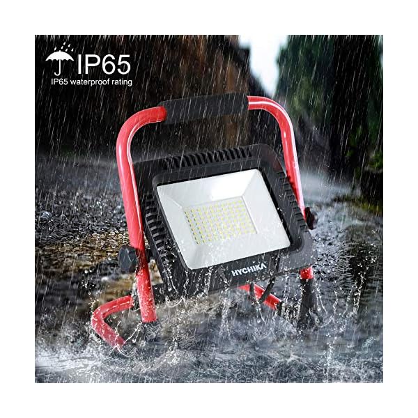 LED-Arbeitsleuchte, 50 W, zwei Helligkeitsmodi, 5500 lm, IP65 wasserdicht, 360 Grad drehbar, mit Ständer, faltbar, 6500… – Bild 4