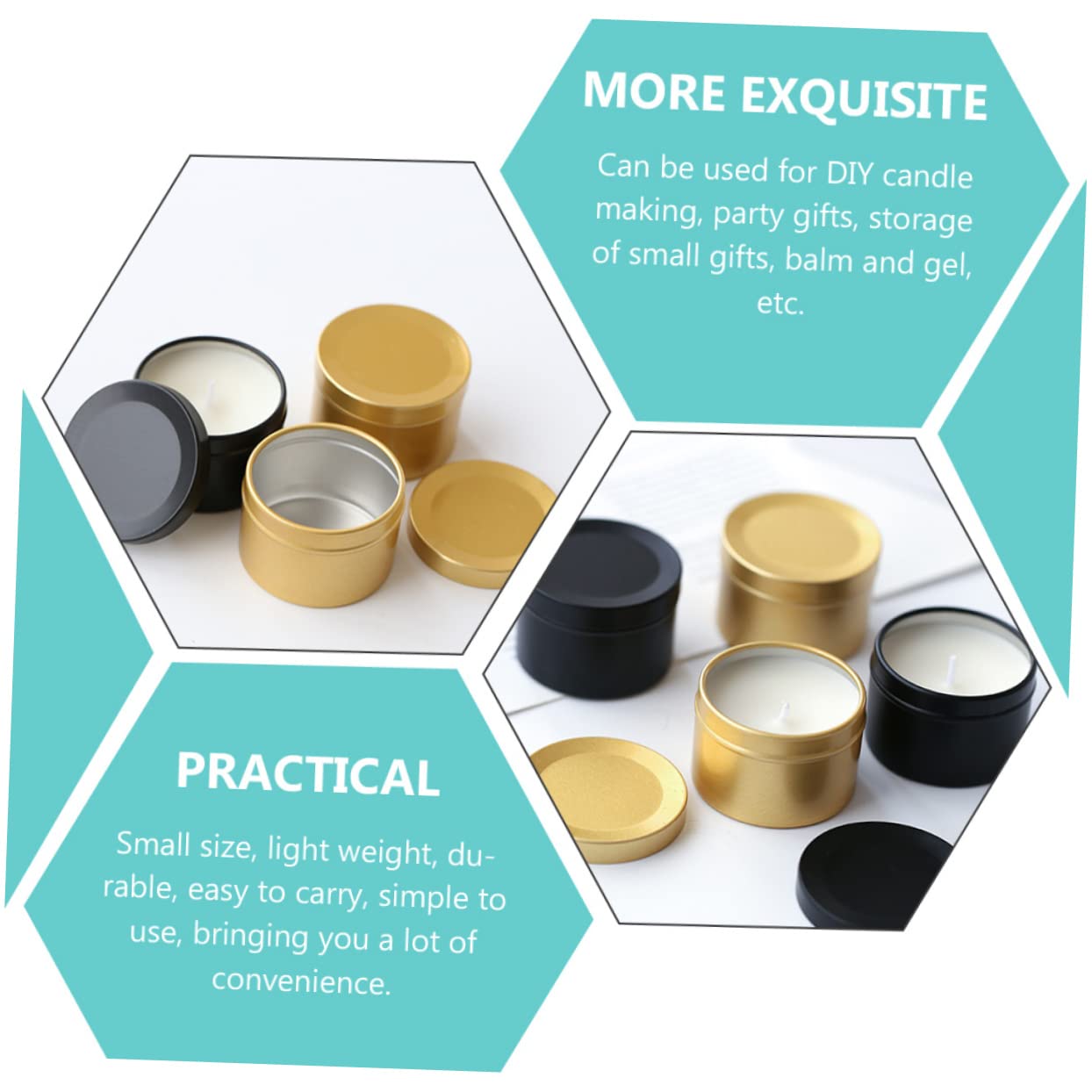 GALPADA 12pcs Candle Making Jars Empty Cosmetic Containers for Scented Candles Balm and Storage Reusable Leakproof Design