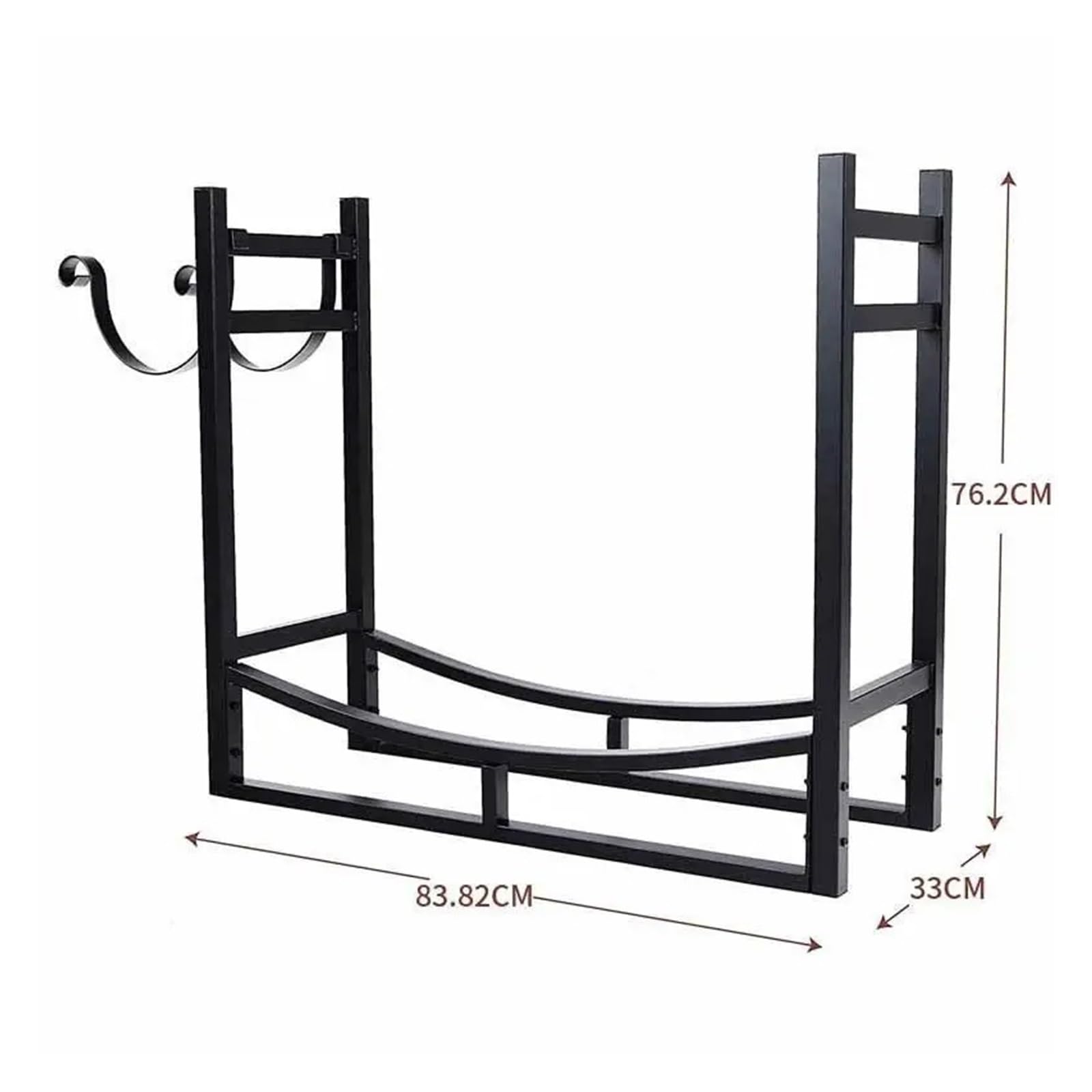 Portalegna Da Esterno Porta legna da ardere for interni ed esterni | Con ganci for accendere il legno, supporto for legno in acciaio con doppio rivestimento resistente(Style -B)
