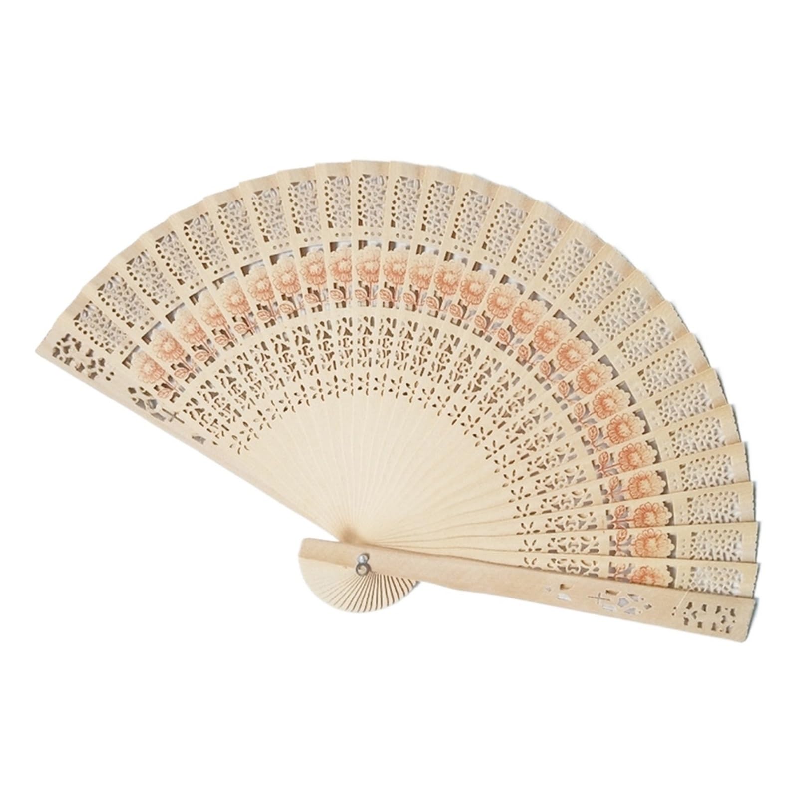 Gwyzax Wooden Folding Fan 4Pcs Silk Hand Folding Fans Vintage Chinese Dance Fan for Party Home Decoration