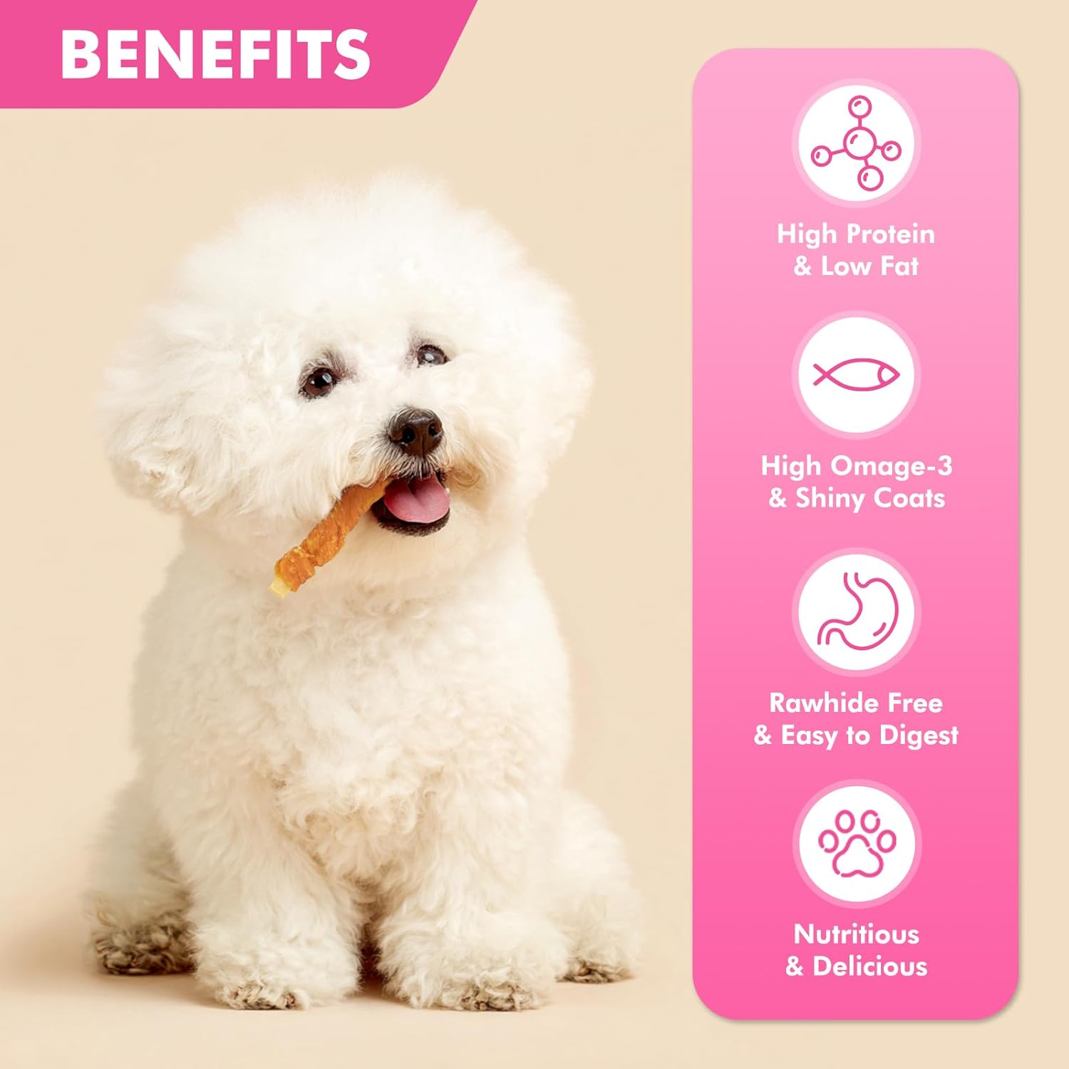 Dog Treats, Chicken Wrapped Cod Fillets, Rawhide Free Healthy Dog Snacks, Soft Dog Treats for Small Dogs, 20 oz
