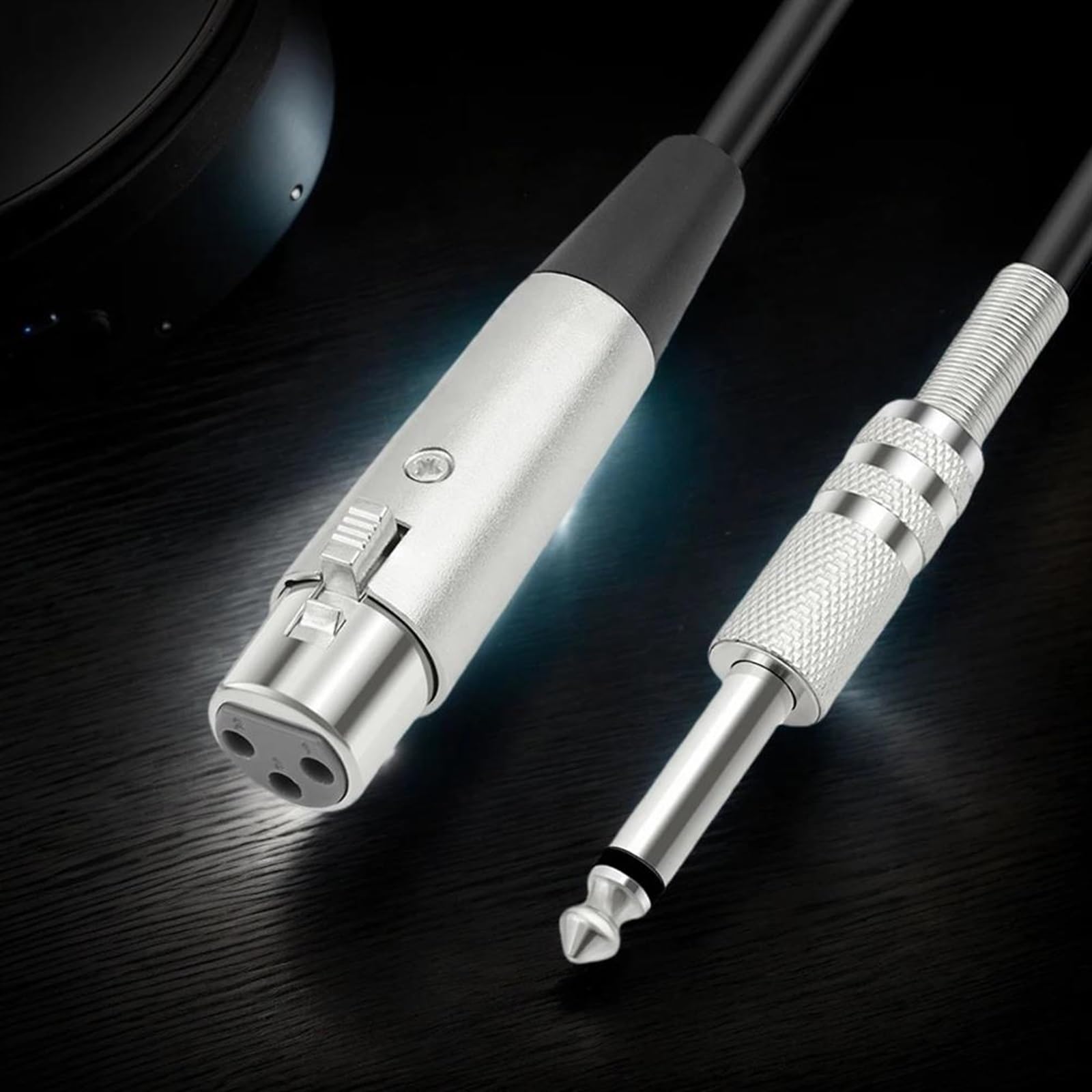 Pro Audio kabel Kabel Mikrofonowy Żeński Do 1/4 (6,35 Mm) TS Mono Jack Niesymetryczny Kabel Mikrofonowy Do Głośnika, Wzmacniacza Gitarowego, Miksera(5m)