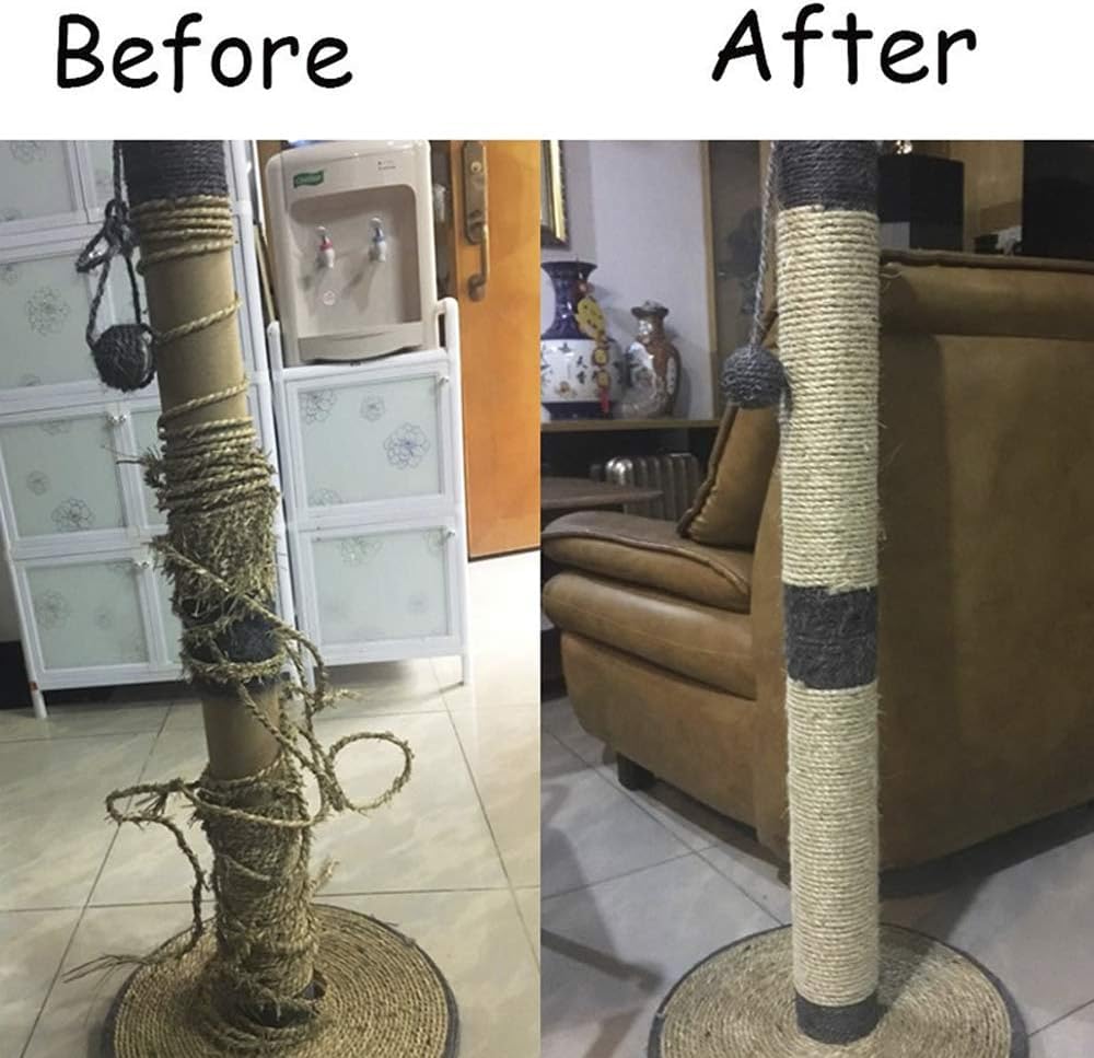 Cuerda de sisal para rascador, columna para gatos, sisal natural, 6 mm, 100 m